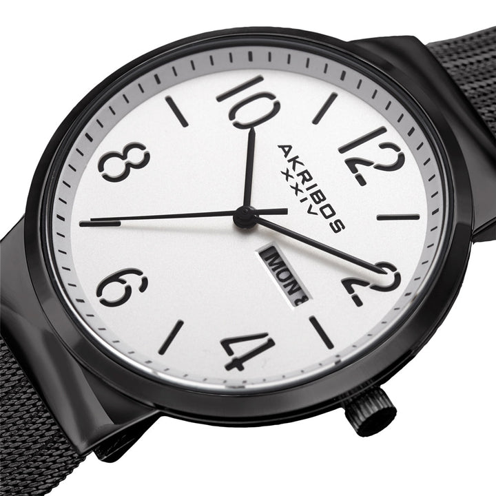 Casual-AK996BK Black/Stainless Steel | Silver Dial