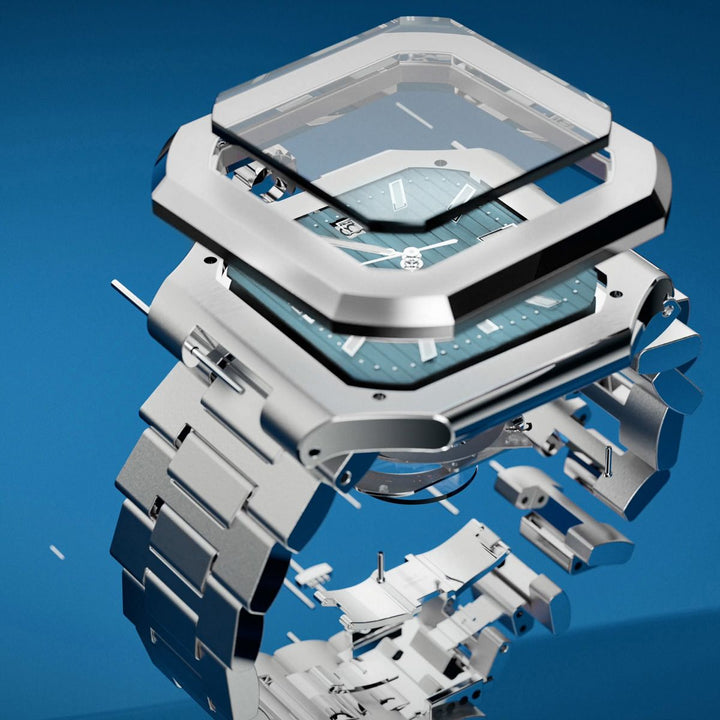Oceaneva Tenuis Ultra-Thin Swiss Movement Automatic Thin Light Blue Watch Light 