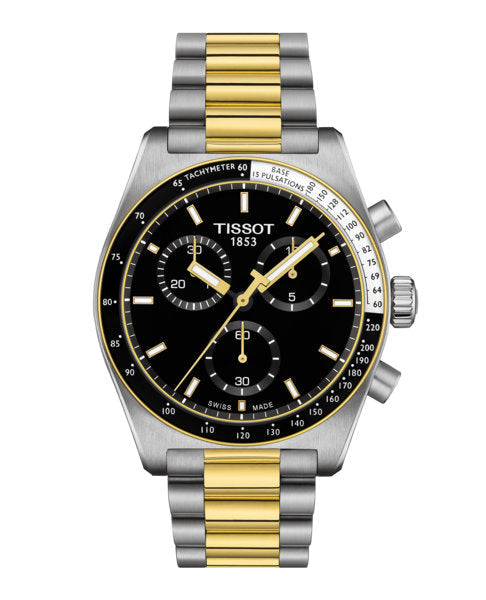PR516 Chronograph Silver-tone/ Yellow Gold Black Dial