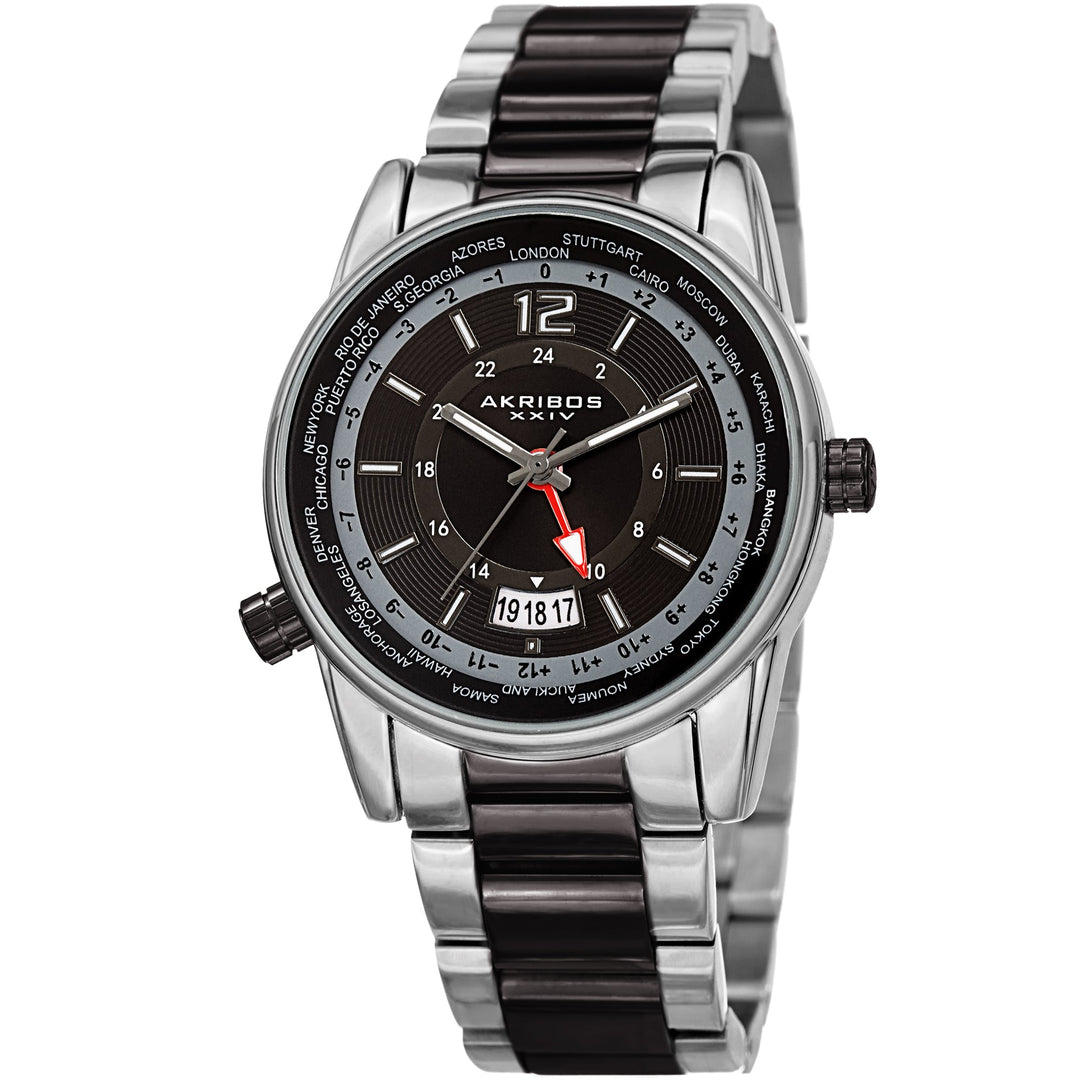 World Time Silver Tone/Stainless Steel | Black Dial