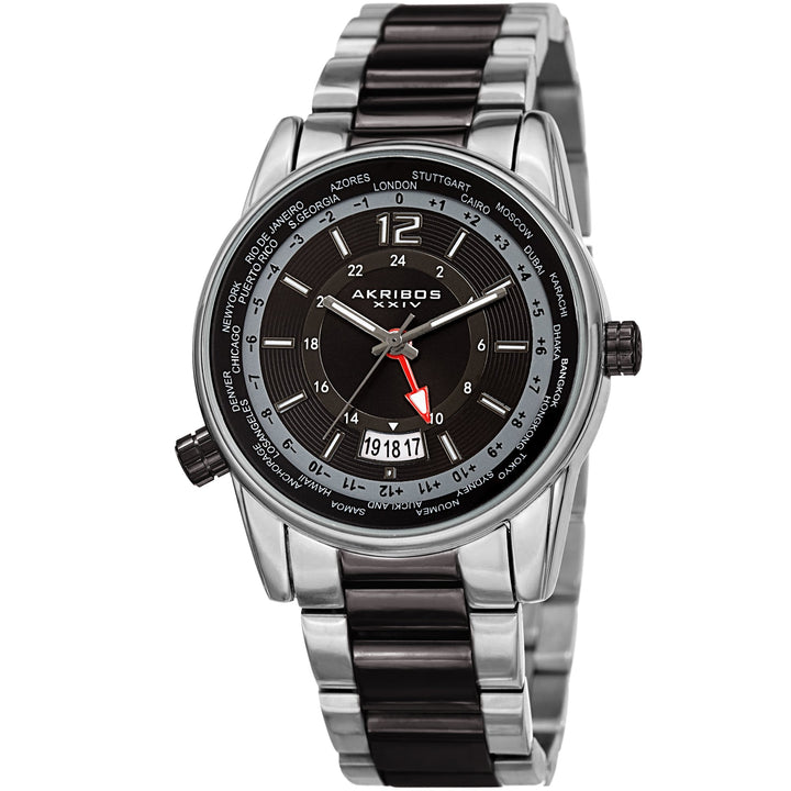 World Time Silver Tone/Stainless Steel | Black Dial