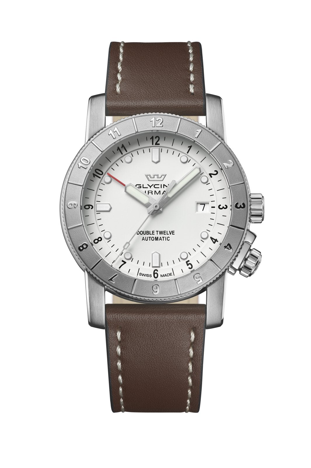 Ariman Double Twelve 42mm / White / Brown White Dial