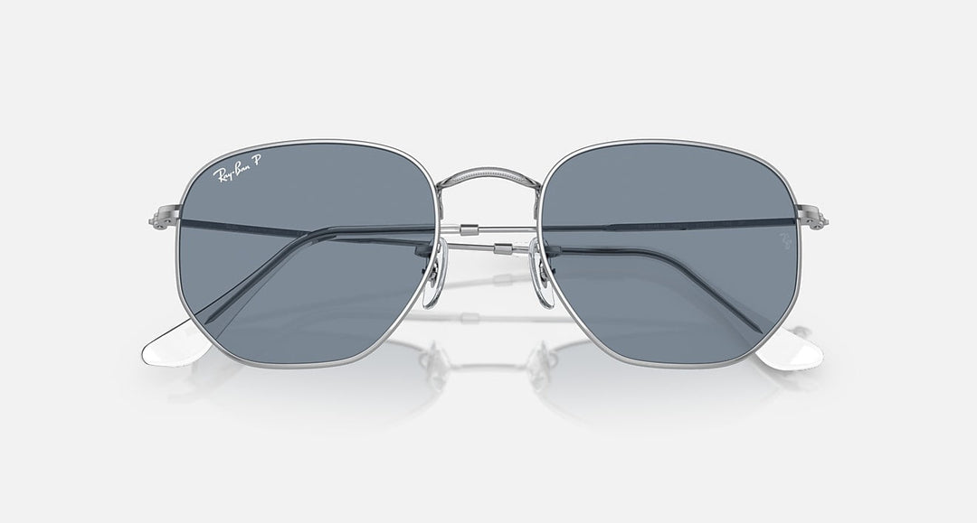 HEXAGONAL FLAT LENSES UNISEX Silver / Polar Blue |  Dial