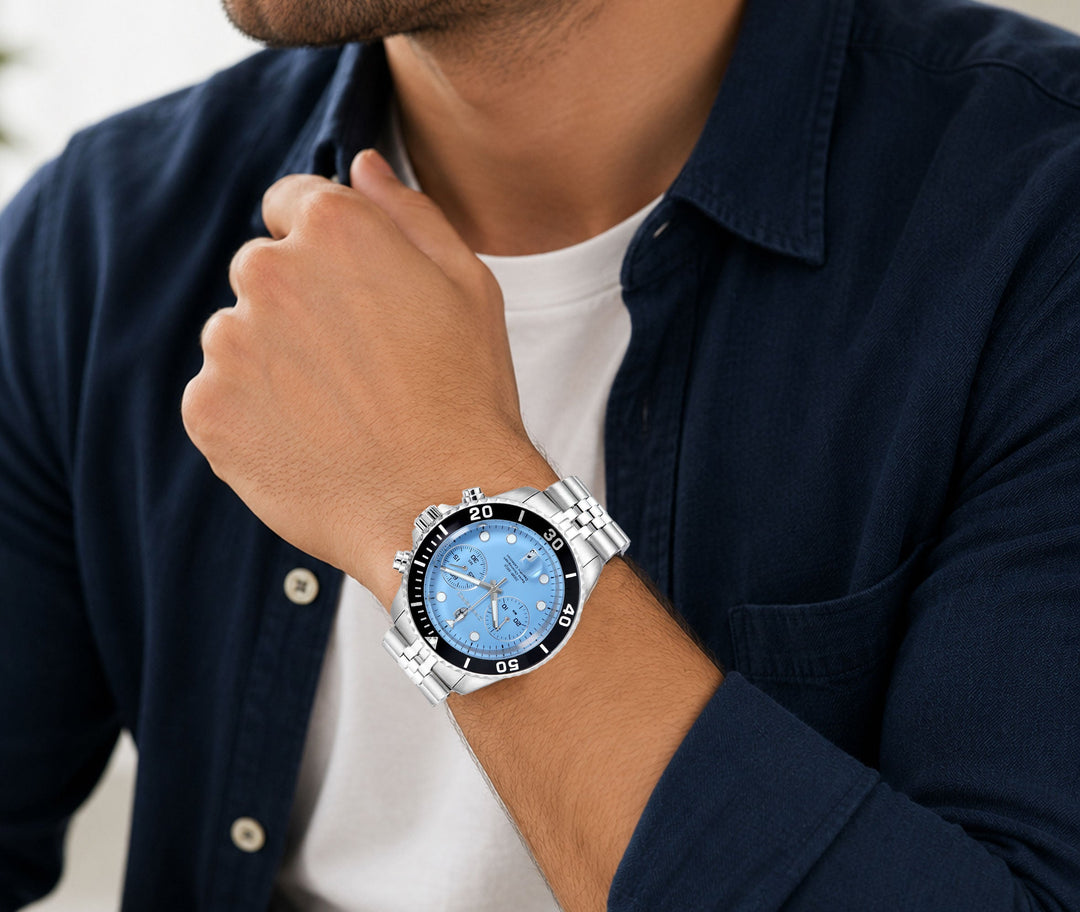 DeepMar Collection LIGHT BLUE / BLACK Light Blue Dial