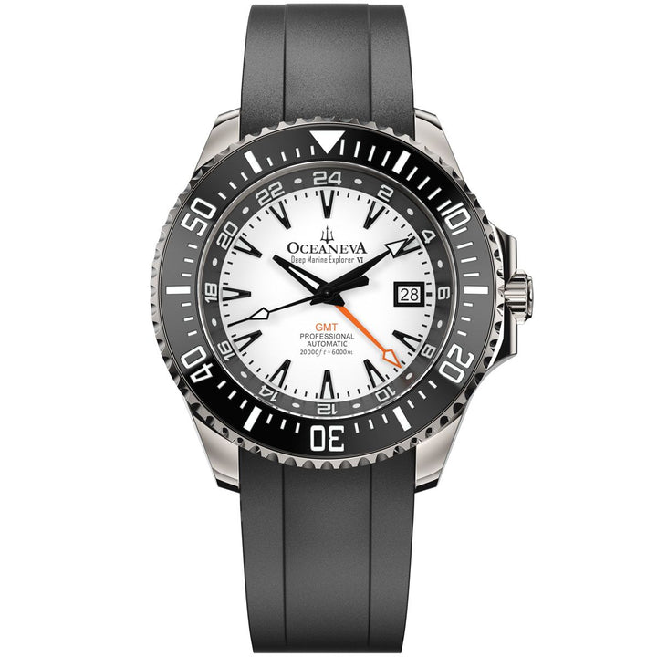 Deep Marine Explorer VI 6000M - GMT True Dive BlueLume White Dial