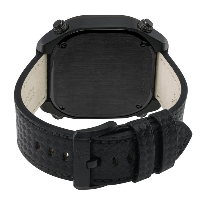 Quattro Zone GV2 Swiss Quartz, 316L Black Case, Black Bezel, Black dial, Sub Dia