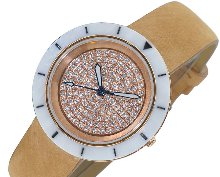 TOULON WHITE-ROSE / BROWN | Silver tone Dial