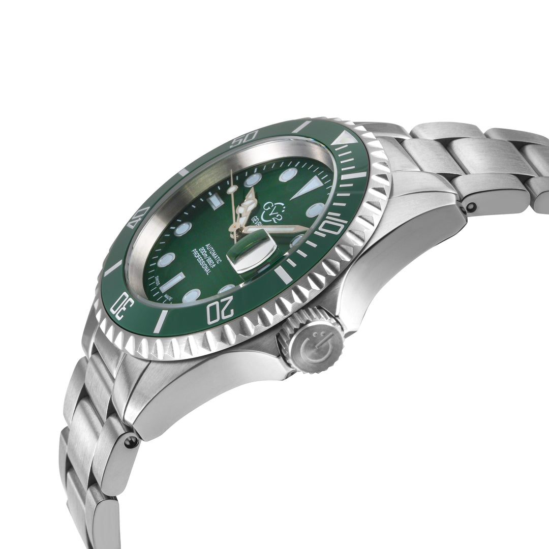 Liguria GV2 by Gevril Swiss Automatic, Green Dial, Green Bezel, SS Bracelet | Gr