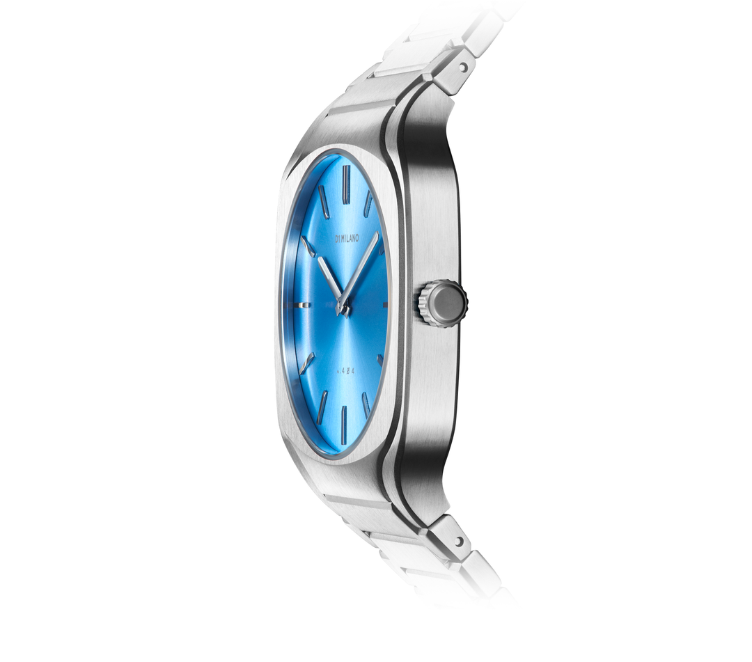 Square Light Blue dial / Silver Stainless Steel Bracelet Light Blue Dial