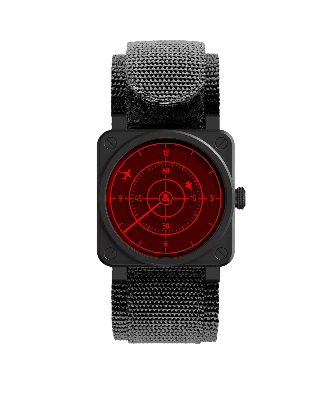 BR 03-92 Red Radar Ceramic Black Dial / Black Rubber Strap Black Dial