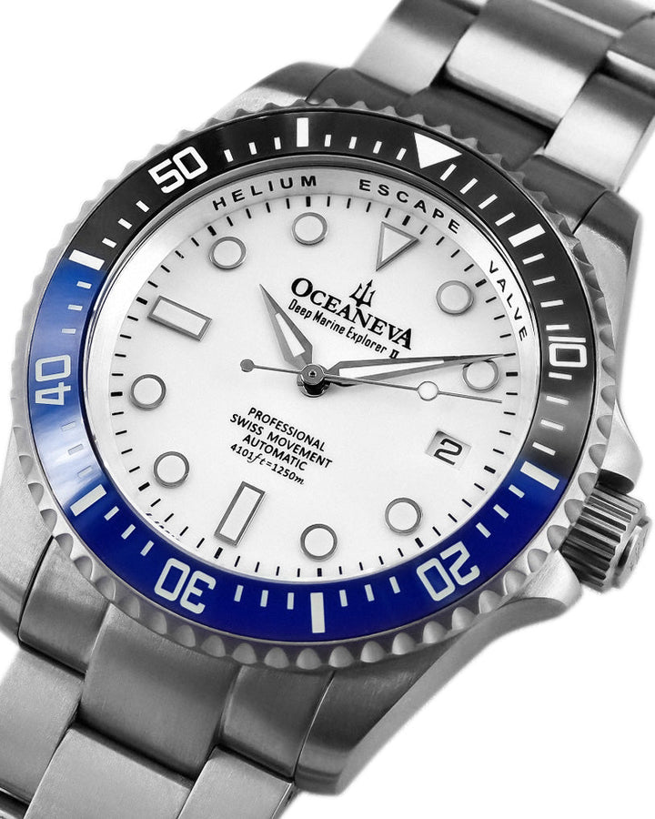 TITANIUM Deep Marine Explorer II Black/Blue Bezel | White Dial