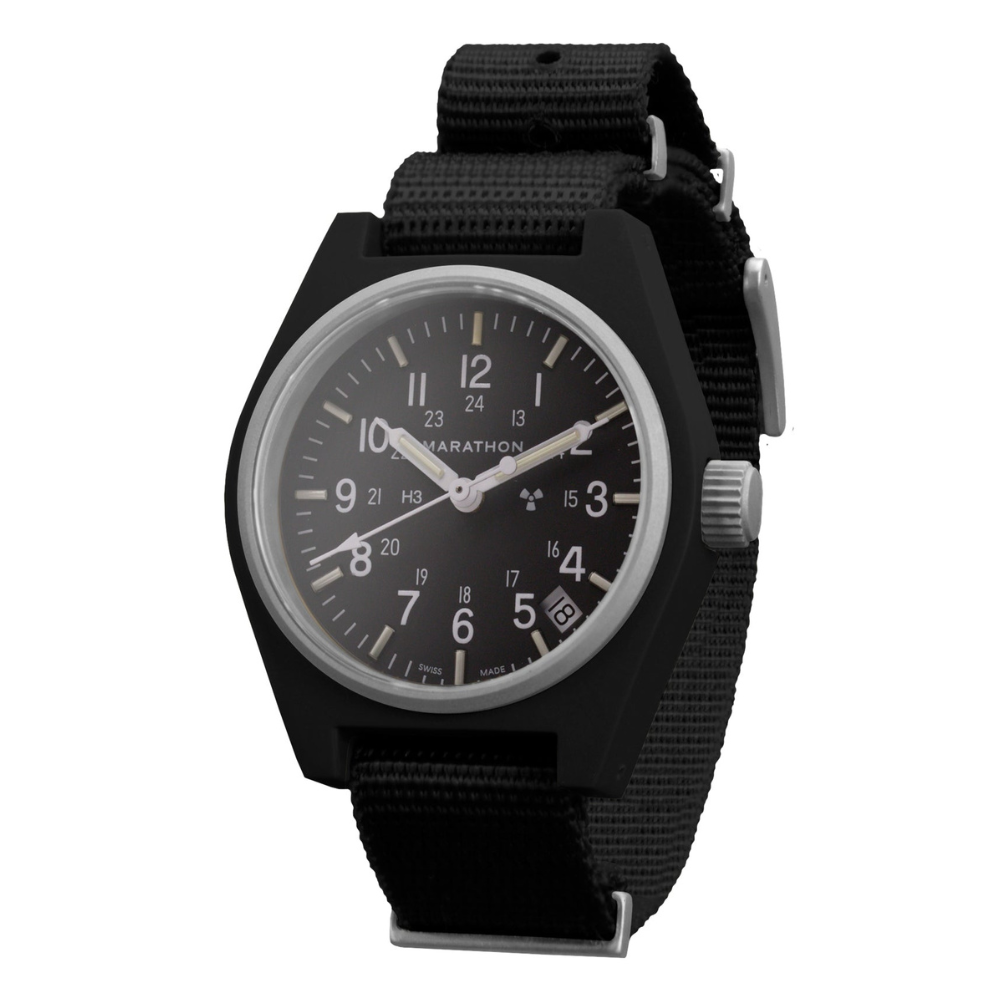 General Purpose Quartz Black US Gov/Nylon Matte Black Dial