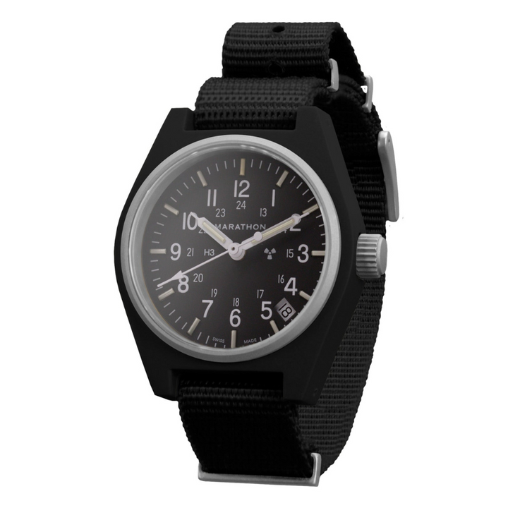 General Purpose Quartz Black US Gov/Nylon Matte Black Dial
