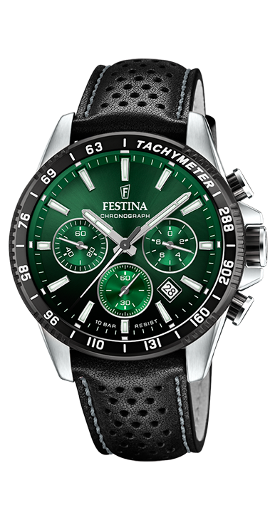 Timeless Chronograph Green / Leather | Green Dial