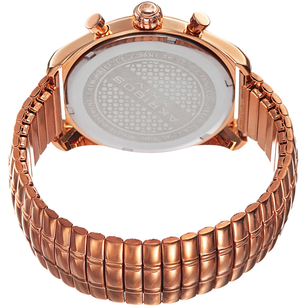 AK827RG-Casual Rose Gold/Stainless Steel | Silver Dial