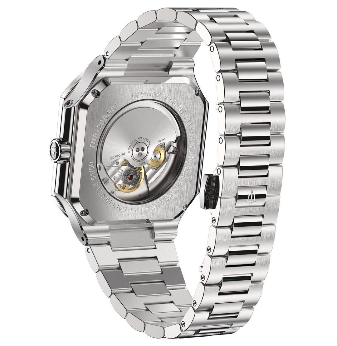 Tenuis Automatic Watch Silver Bezel | Burgundy Dial