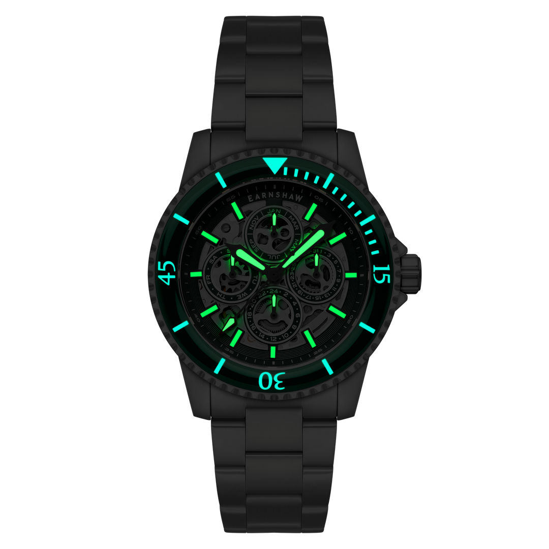 Admiral Duncan Triple Calendar Skeleton Automatic Green / Stainless Steel | Gree