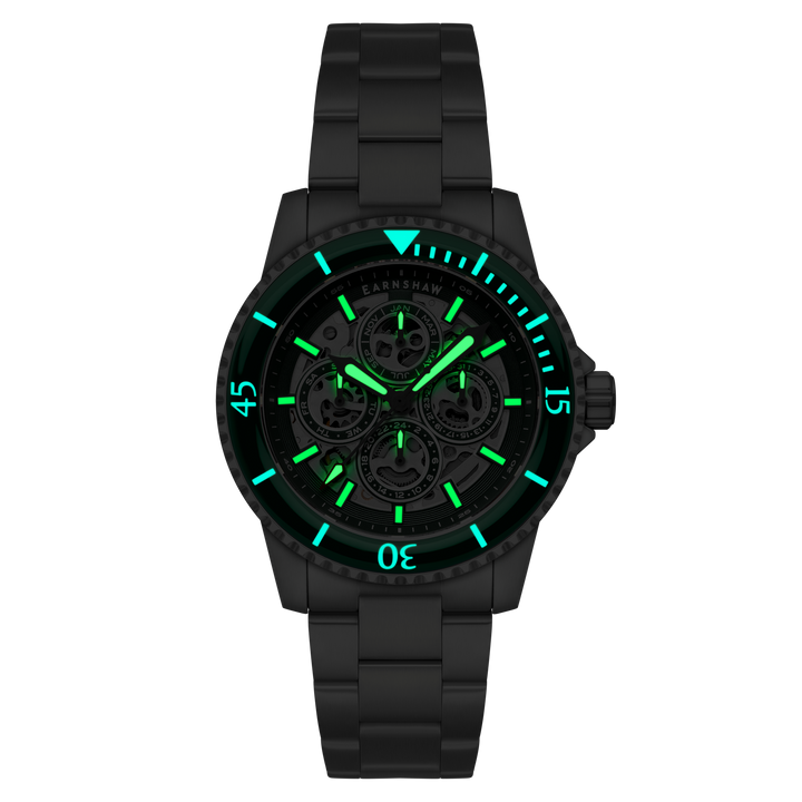 Admiral Duncan Triple Calendar Skeleton Automatic Green / Stainless Steel | Gree