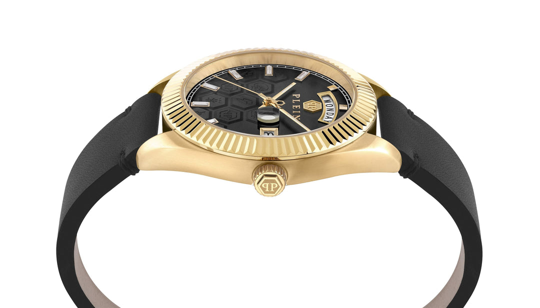 DATE SUPERLATIVE GENT 42MM Black / Leather Black Dial