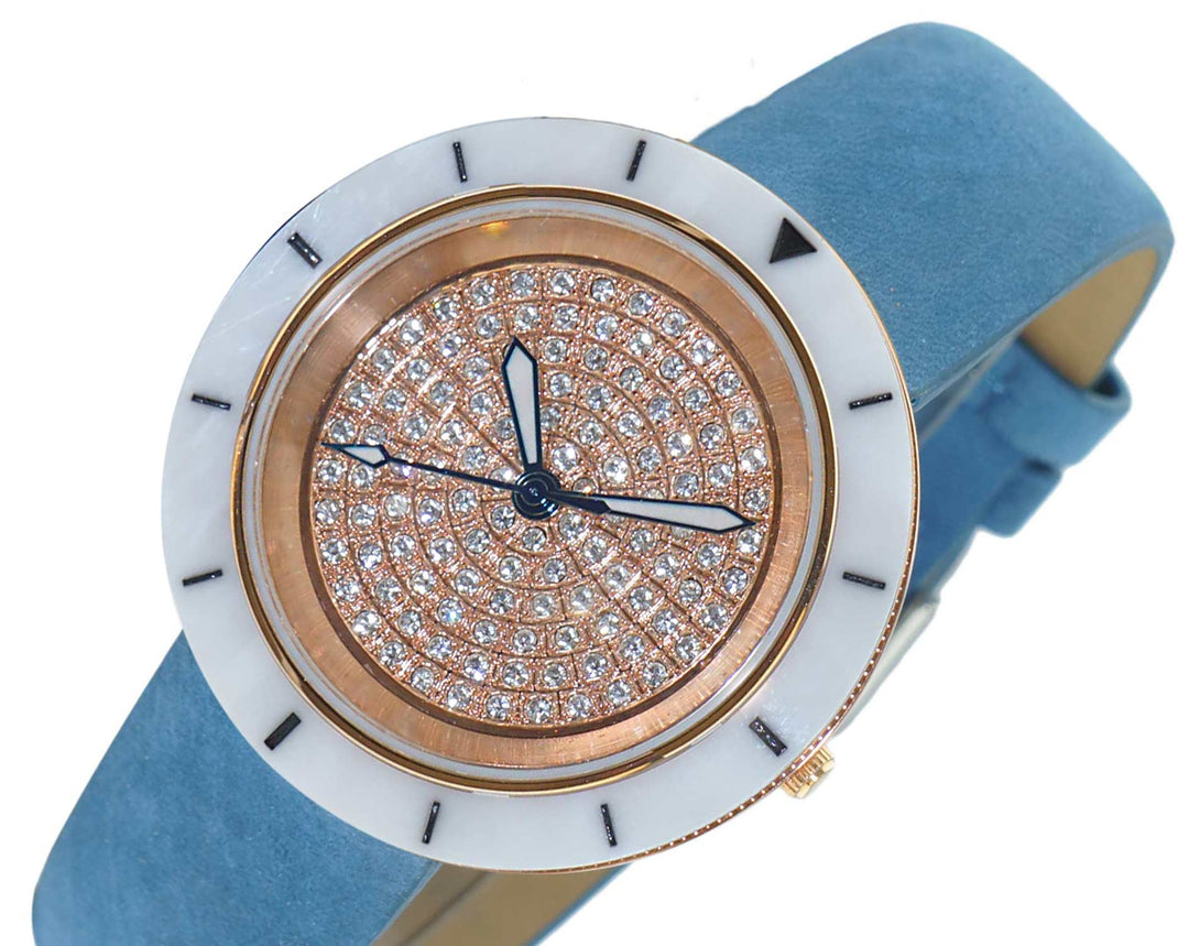 TOULON WHITE-ROSE / BLUE | Silver tone Dial