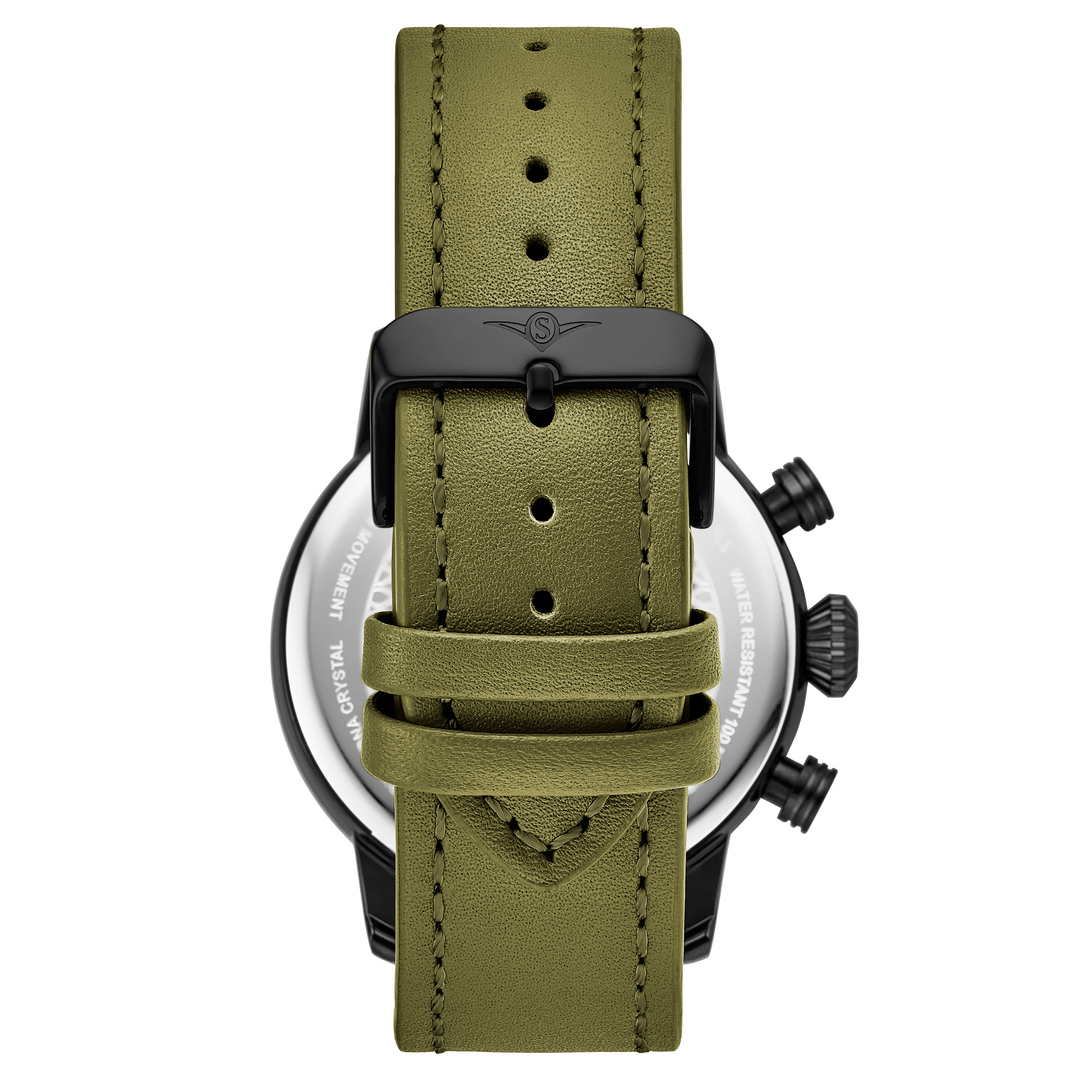 Aviator Green / Leather | Black Dial