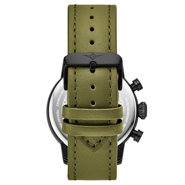 Aviator Green / Leather | Black Dial