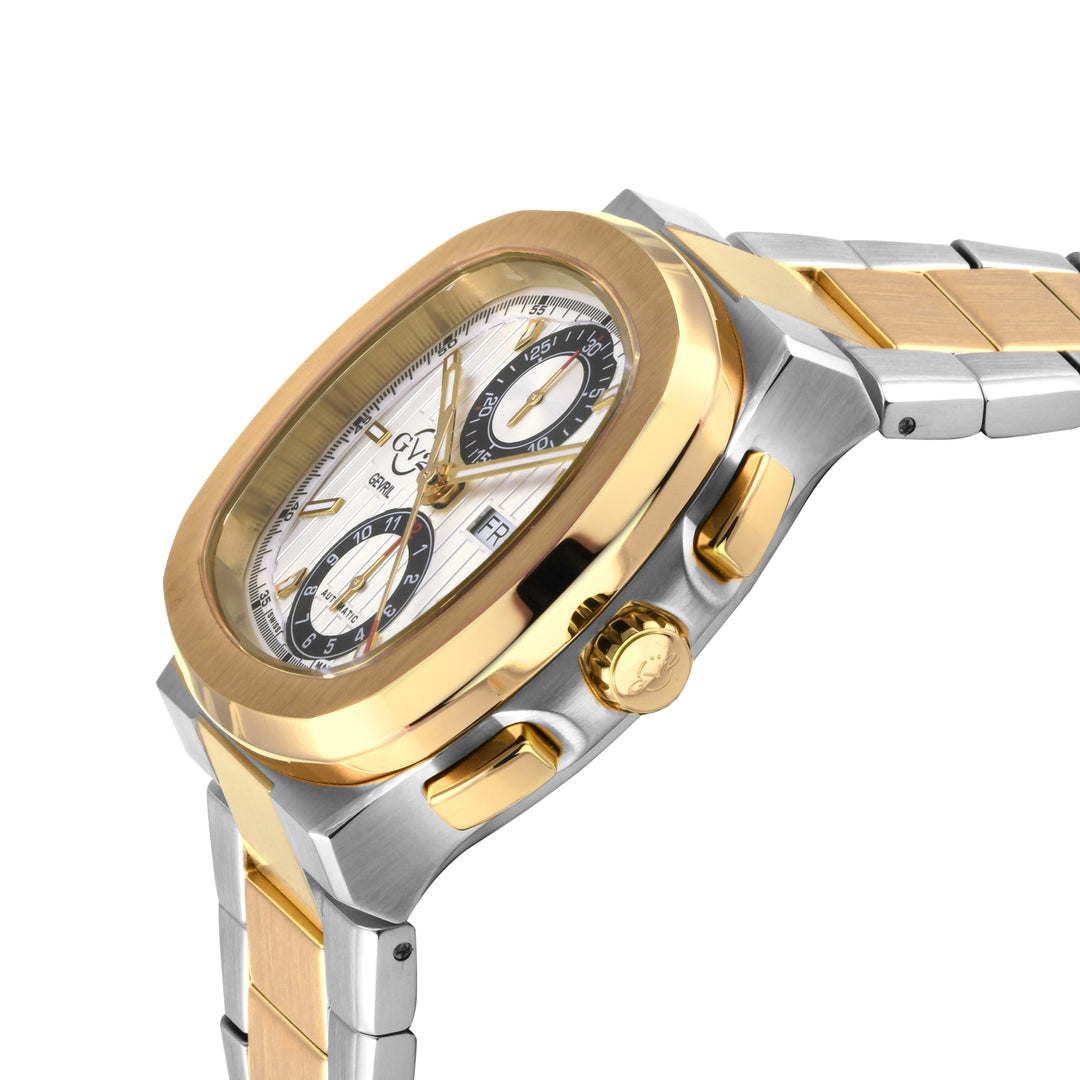 Potente - Chronograph Swiss Automatic Chronograph, SS Case, White Dial, SS/IPYG 