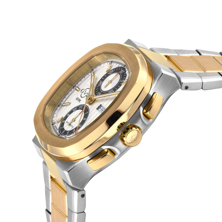 Potente - Chronograph Swiss Automatic Chronograph, SS Case, White Dial, SS/IPYG 