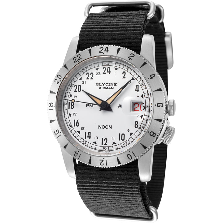 Glycine 40mm / Silver / Silver | Silver Dial