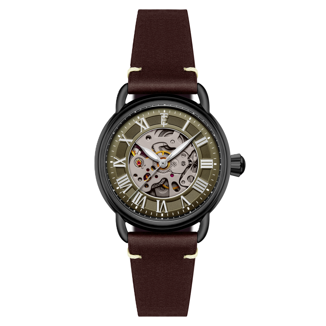 Investigator 40 Olive Green / Brown Leather Strap Green Dial
