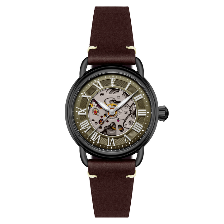 Investigator 40 Olive Green / Brown Leather Strap Green Dial