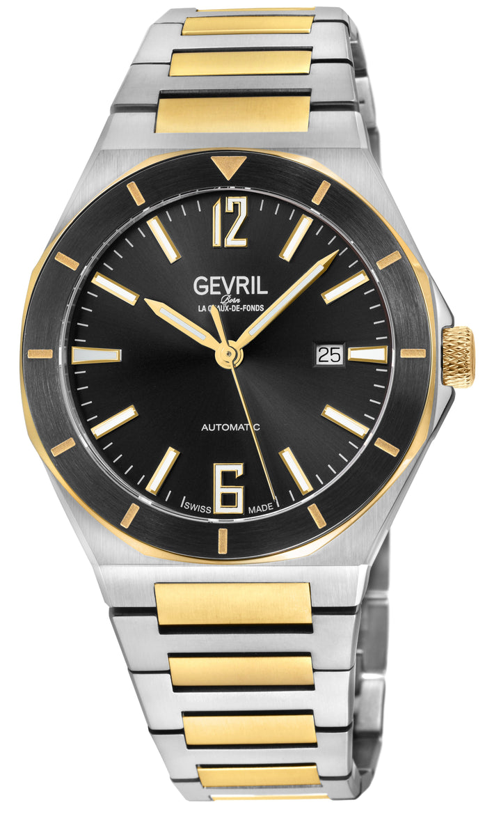 High Line Gevril High Line Swiss Made SW200 Automatic Black Bezel two tone IPYG 