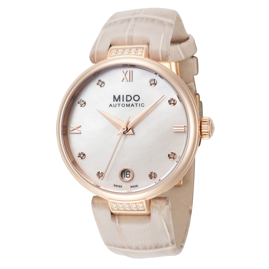 Baroncelli II 33mm / White Mother-of-Pearl / Beige | White Mother-of-Pearl Dial