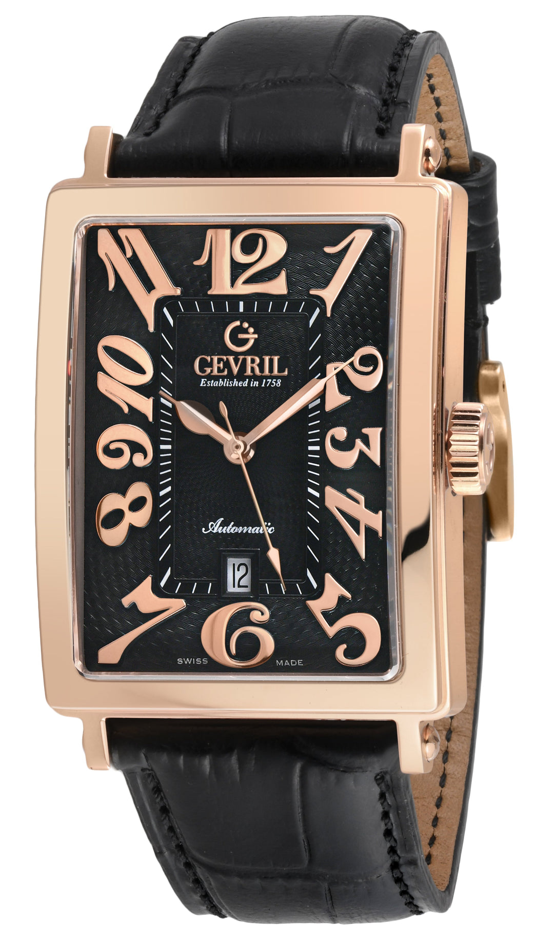 Avenue of Americas Swiss made Automatic Sellita SW200 rectangle Black Black | Bl