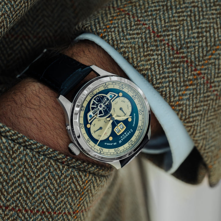 Baron Grand Date Calendar Open Heart Automatic Green / Leather | Green Dial