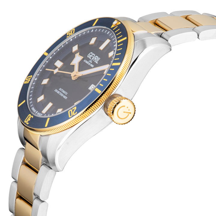 Yorkville Gevril Yorkville Blue Dial Sellita SW200 Swiss Automatic Unidirectiona