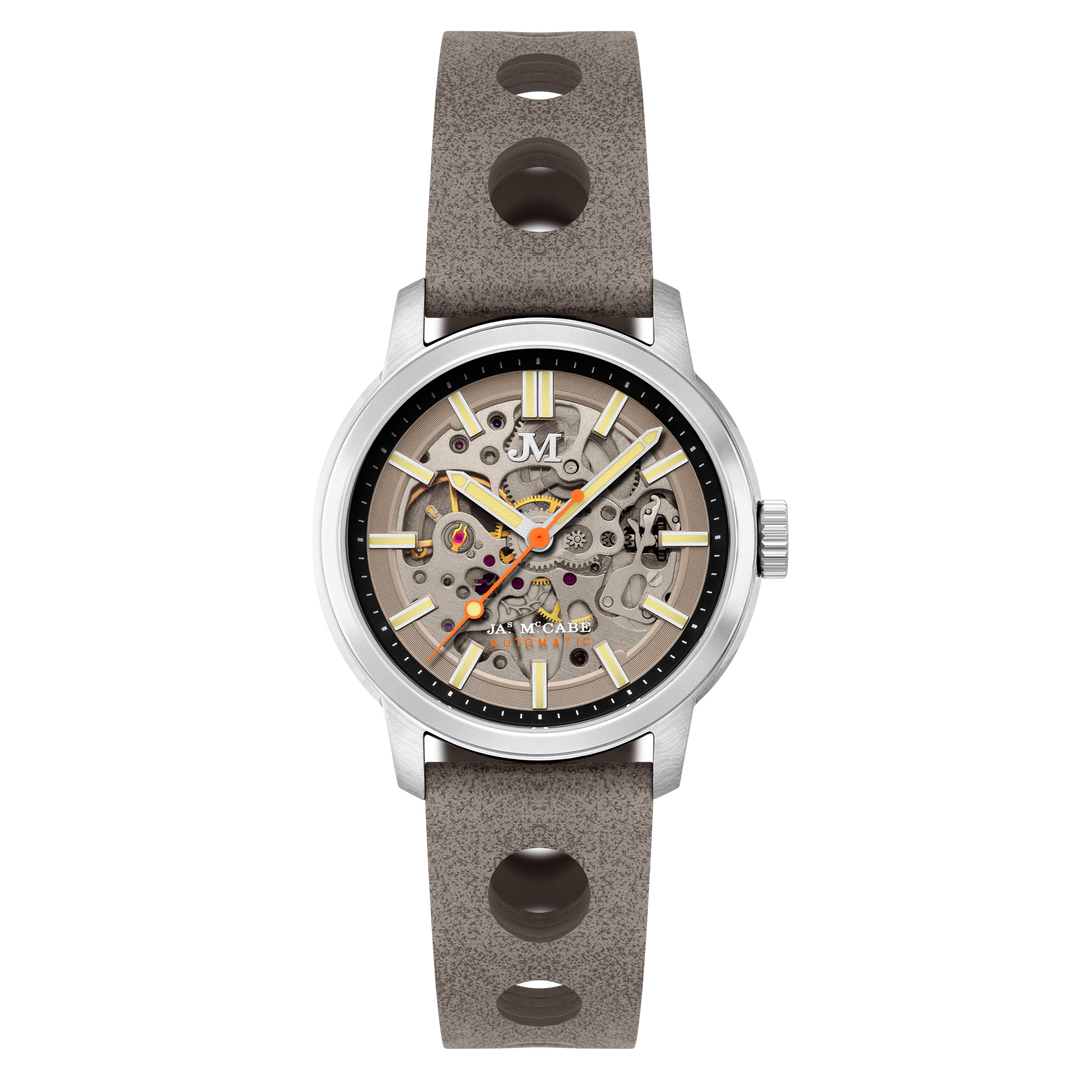 James McCabe Rally Automatic Grey / Leather | Grey Dial