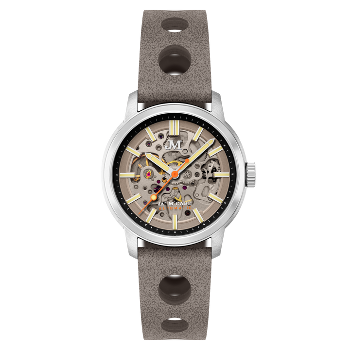 James McCabe Rally Automatic Grey / Leather | Grey Dial