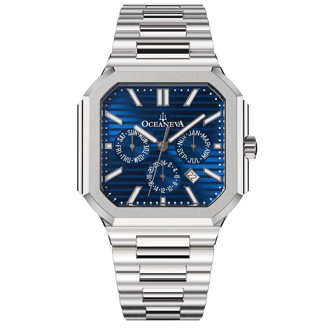 Oceaneva Tenuis Automatic CalendarThin Watch Blue/Silver Blue/Silver | Blue Dial