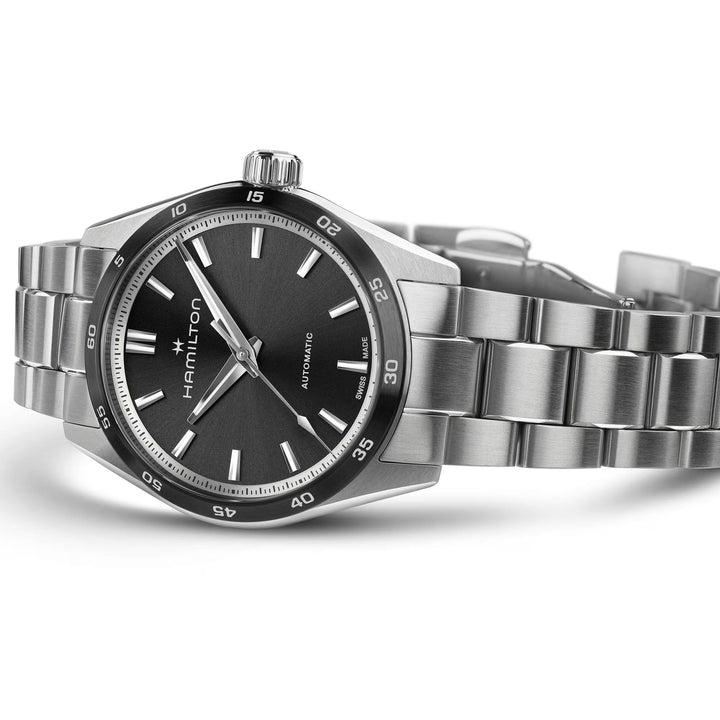JAZZMASTER PERFORMER AUTOMATIC Silver/SS Black Dial