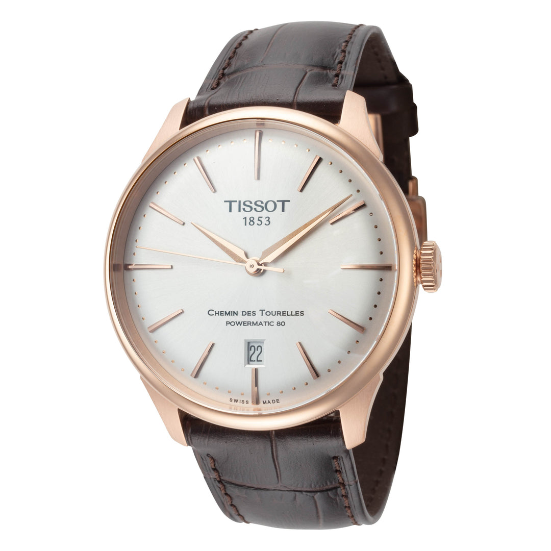 Chemin des Tourelles 39mm / Silver / Brown | Silver Dial