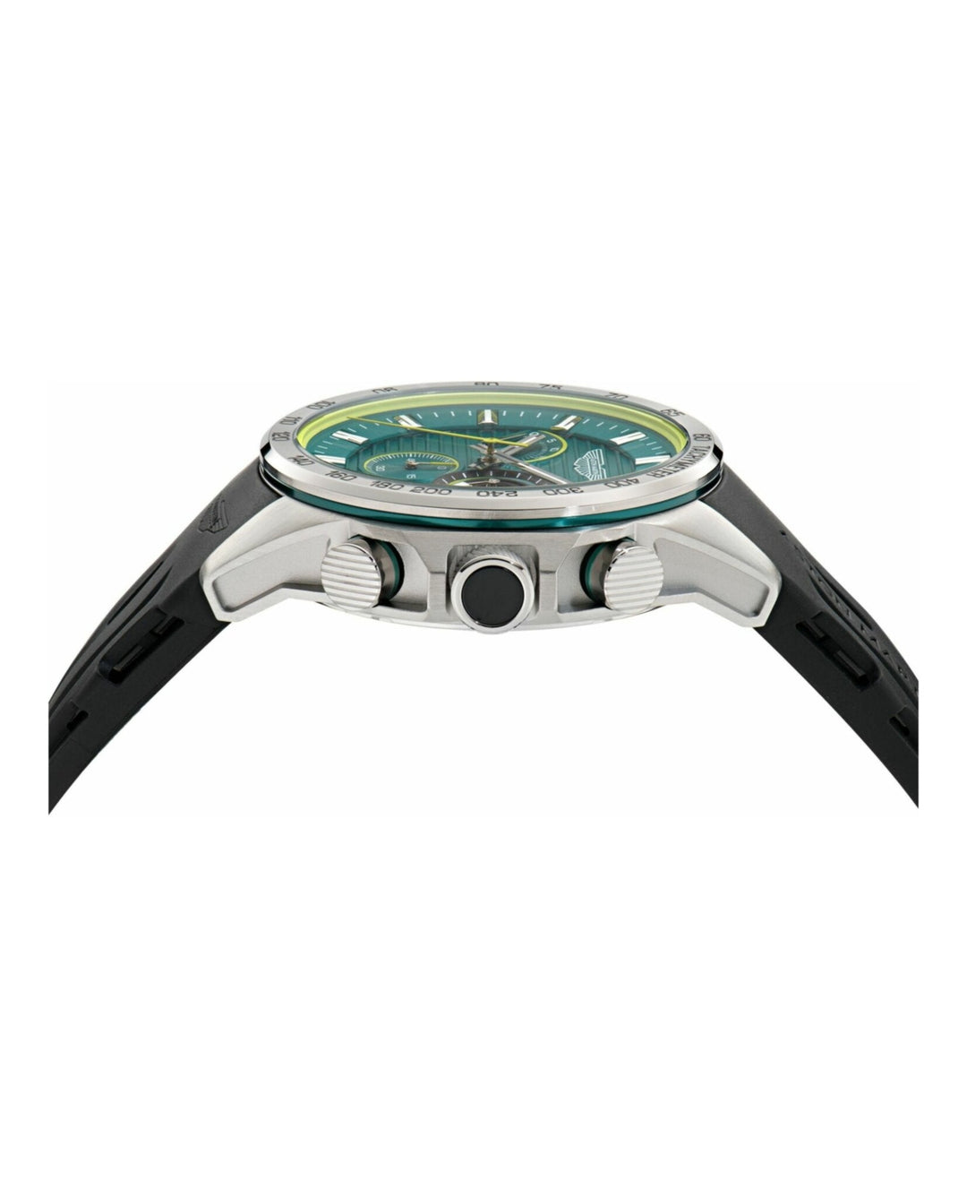 HLC Stainless Steel/Green/Black Silicone Strap Green Dial