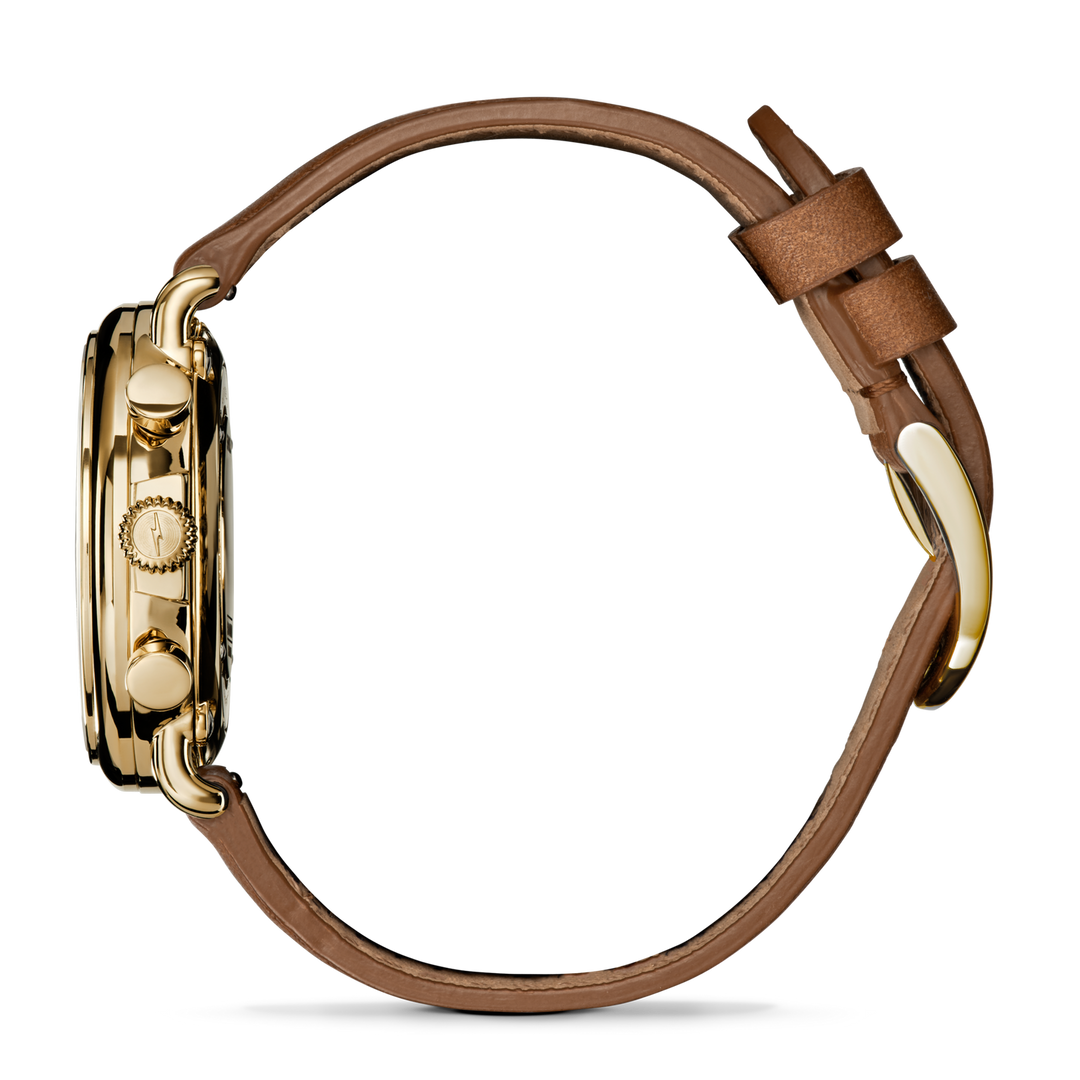 Runwell Chronograph Watch Cream Dial / Tan Leather Strap