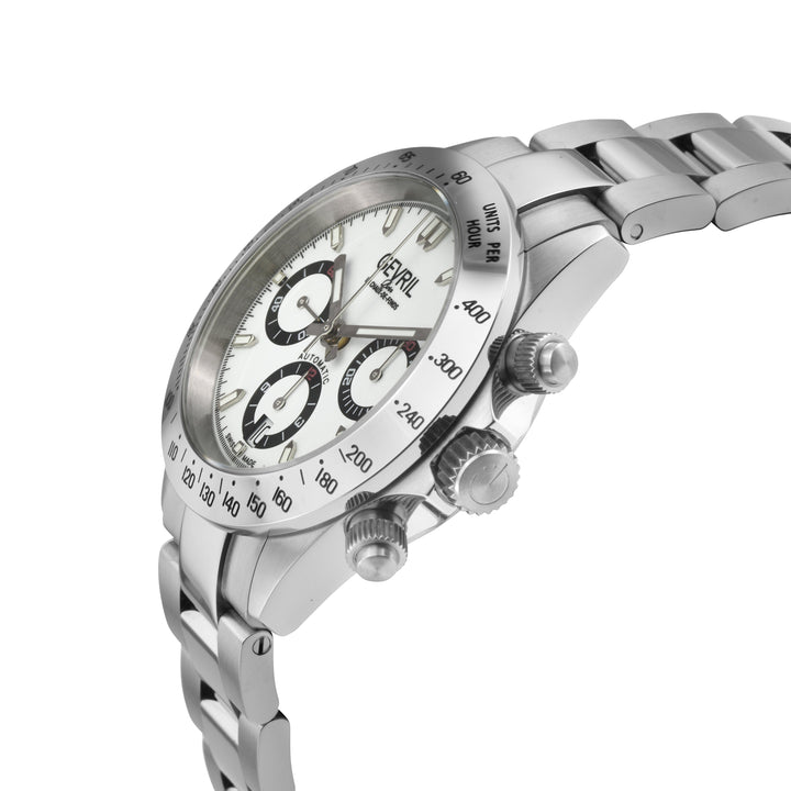New Amsterdam Swiss made Automatic Chrono, ETA 7753, White Dial, Stainless steel