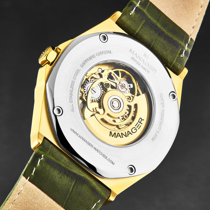 Open mind MAN-RO-12-GL / Green / Leather | Green Dial