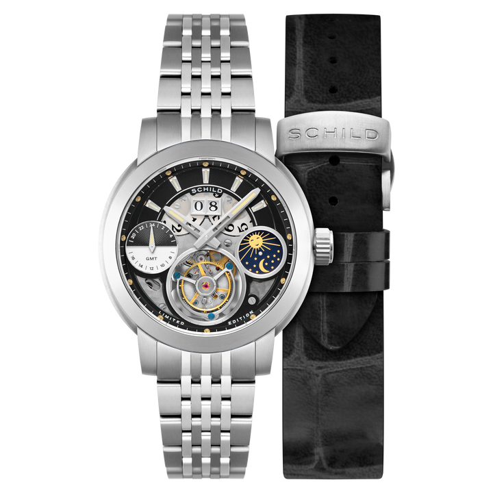 Heinrich GMT Moonphase Tourbillon Limited Edition Black / Stainless Steel | Blac
