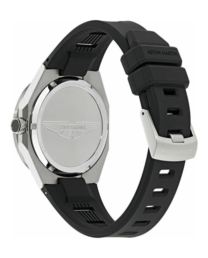 TKS Stainless Steel/ Black Silicone Strap Black Dial