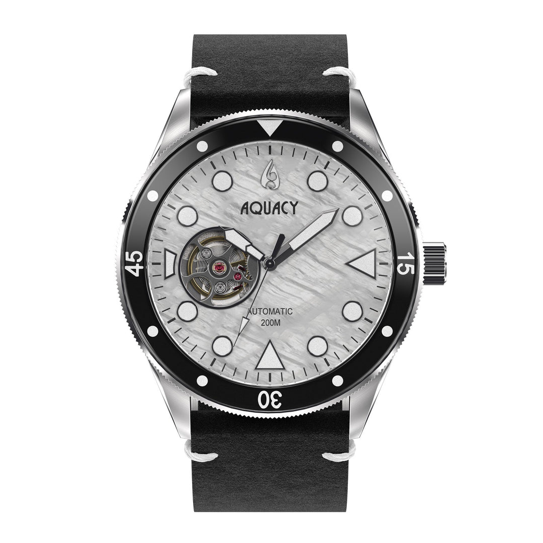 Automatic Seiko NH38 Cave Diver White Mother of Pearl Dial | Mother of Pearl Dia
