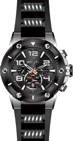Speedway Chronograph Black Dial / Two-Tone Black / Silver Silicone And Stainless