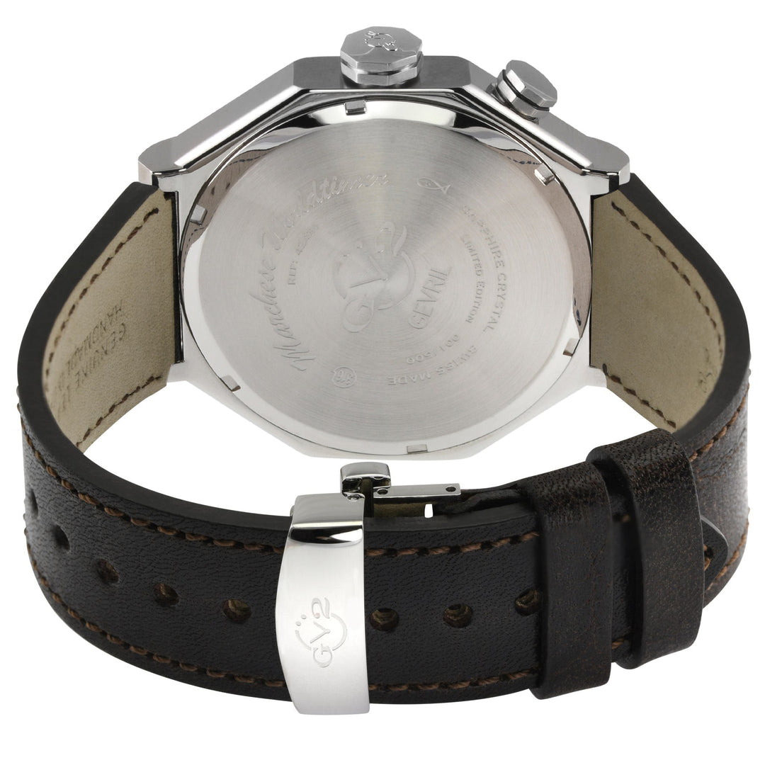 Marchese GV2 Men's Marchese IPYG Case, Silver Dial Watch, Brown Handmade  Italia